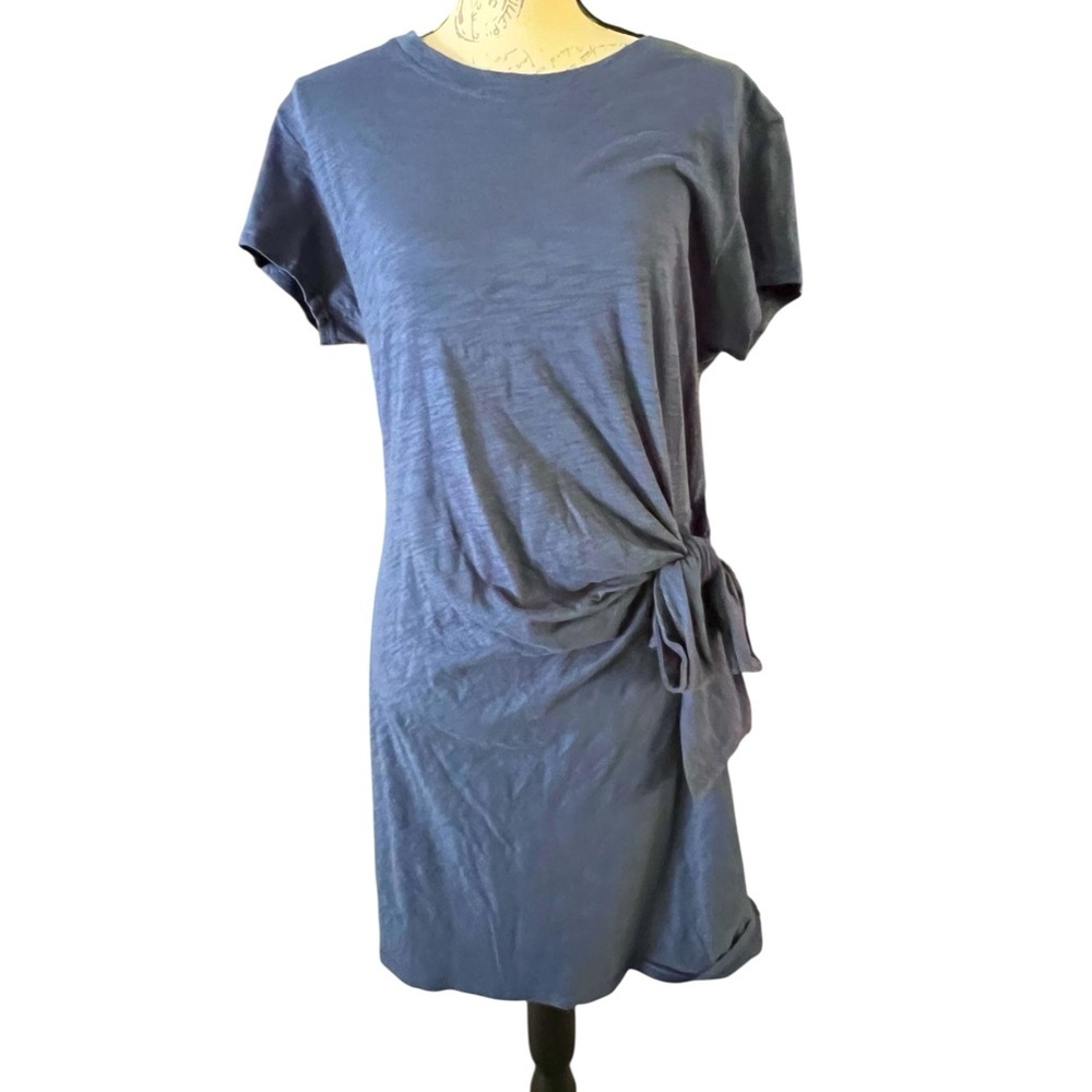 Gap slate Blue side tie T-shirt dress new without tags, size medium